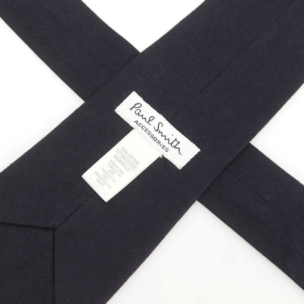 【中古】ポールスミス Paul Smith コットン 刺しゅうネクタイ ネイビー【 状態ランクB 】【 メンズ 】