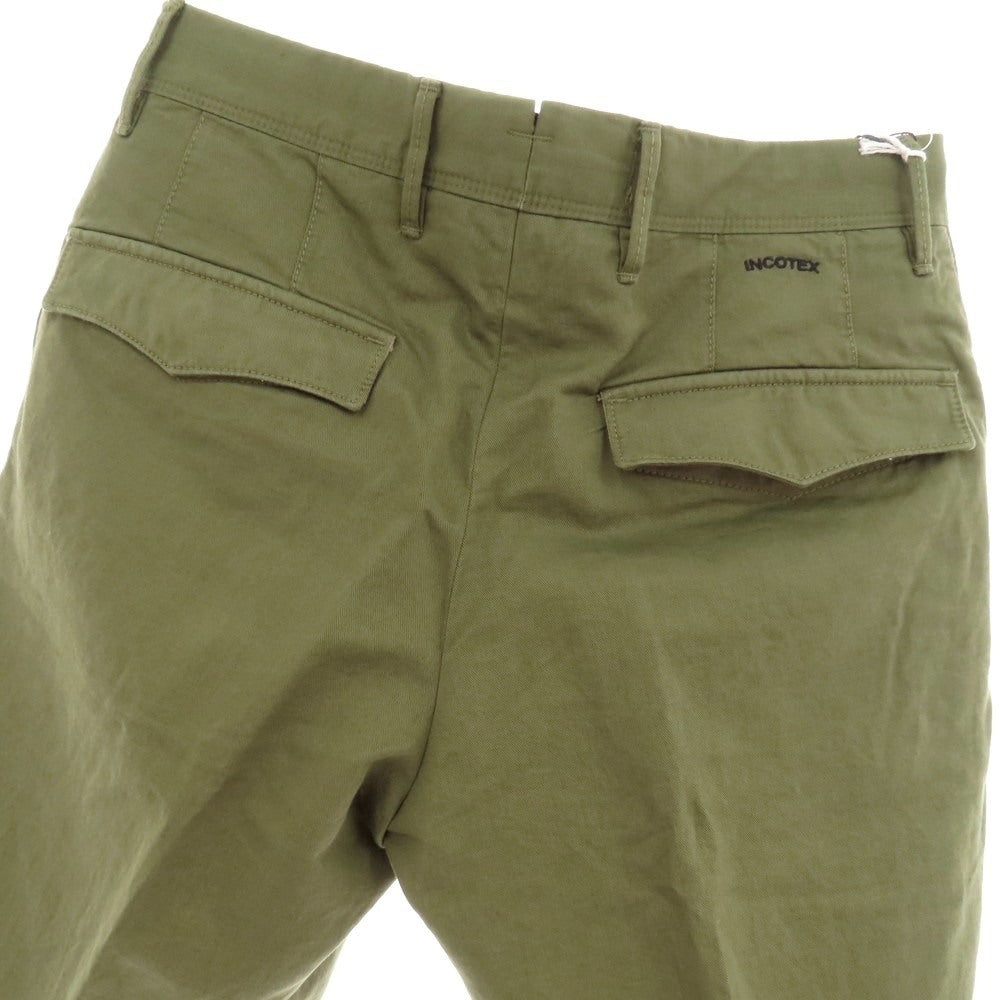 【新品】インコテックス スラックス INCOTEX SLACKS リネンコットン ショートパンツ オリーブ【 29 】【 状態ランクN 】【 メンズ 】