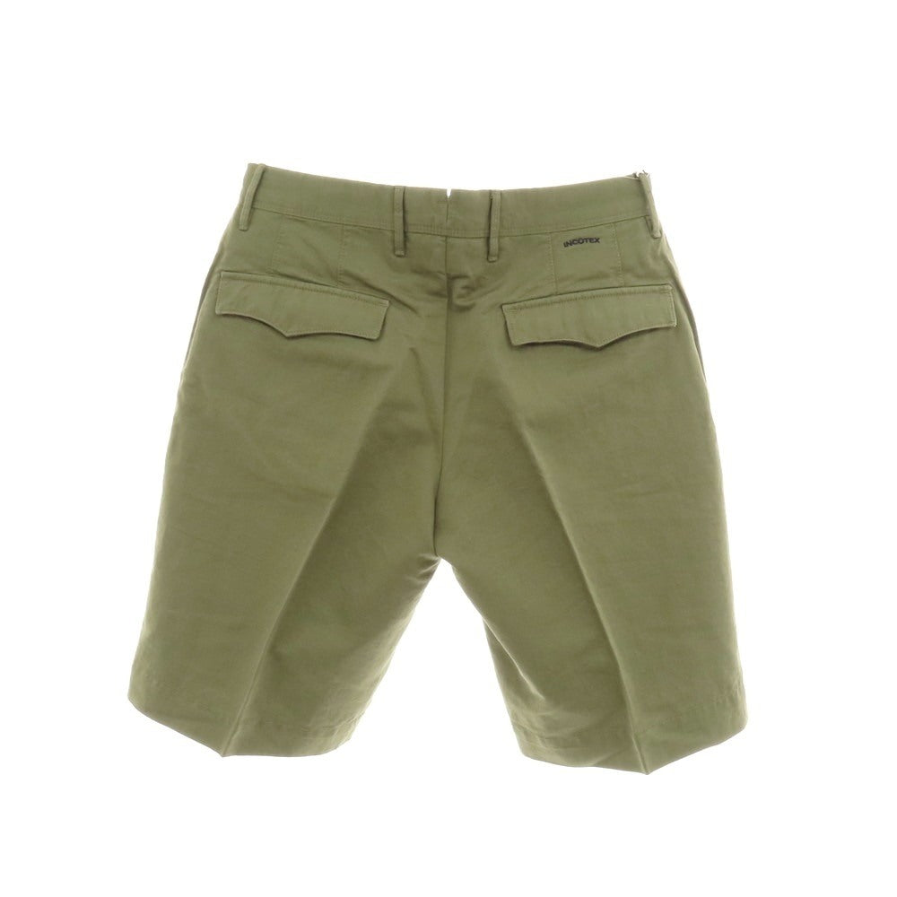 【新品】インコテックス スラックス INCOTEX SLACKS リネンコットン ショートパンツ オリーブ【 31 】【 状態ランクN 】【 メンズ 】