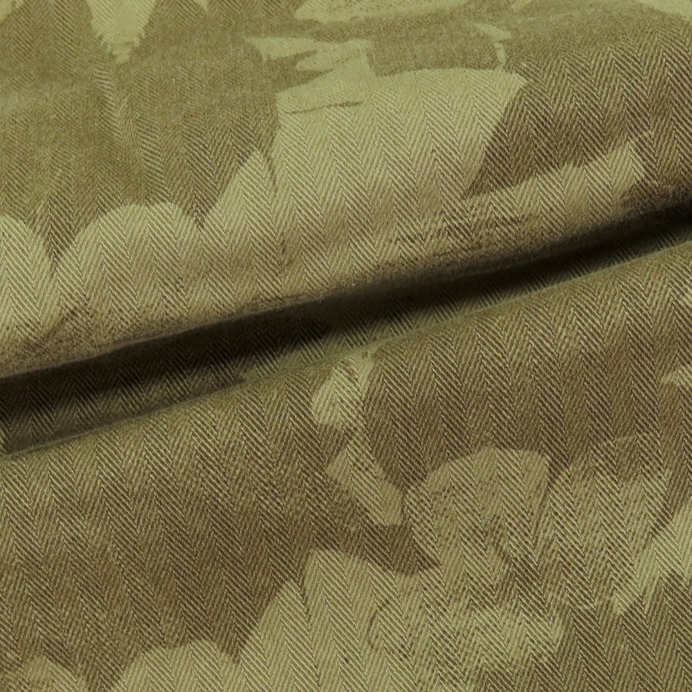 【新品】インコテックス スラックス INCOTEX SLACKS ストレッチ ヘリンボーンコットン ボタニカル柄 ショートパンツ オリーブxカーキブラウン【 29 】【 状態ランクN 】【 メンズ 】