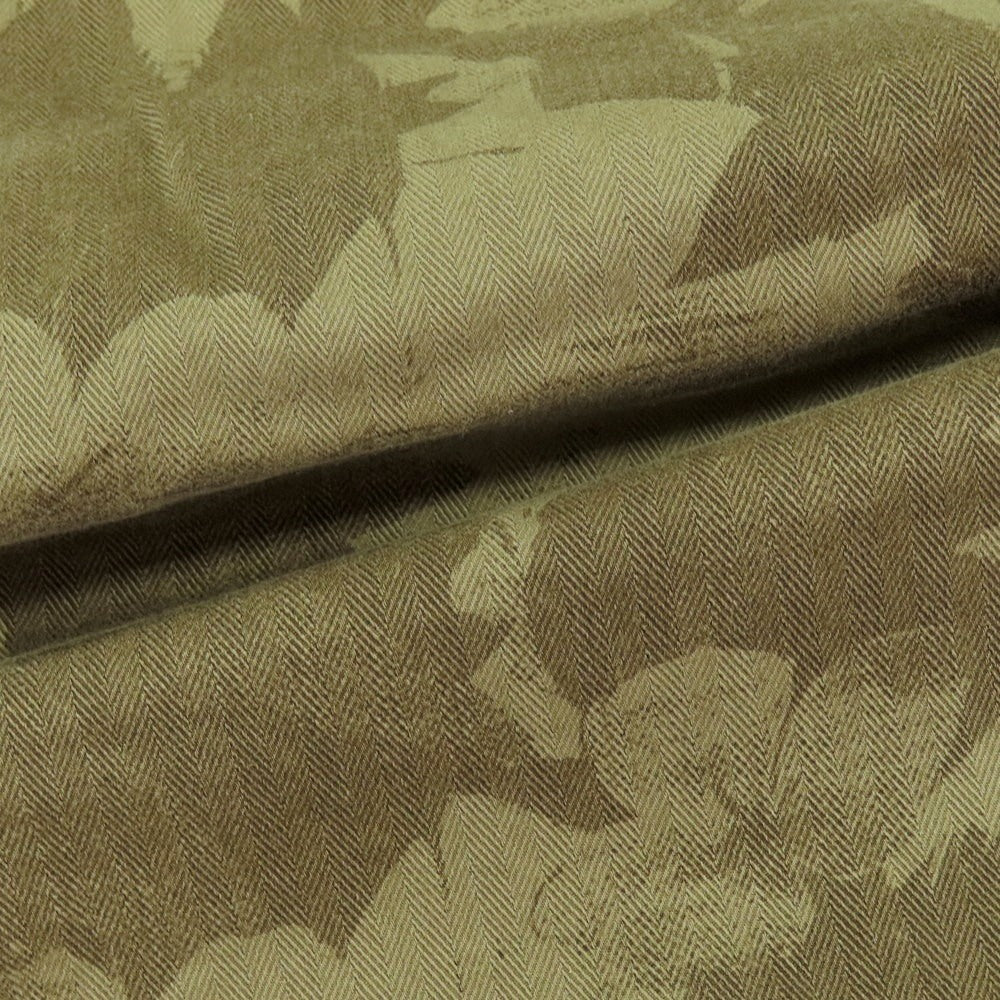 【新品】インコテックス スラックス INCOTEX SLACKS ストレッチ ヘリンボーンコットン ボタニカル柄 ショートパンツ オリーブxカーキブラウン【 30 】【 状態ランクN 】【 メンズ 】