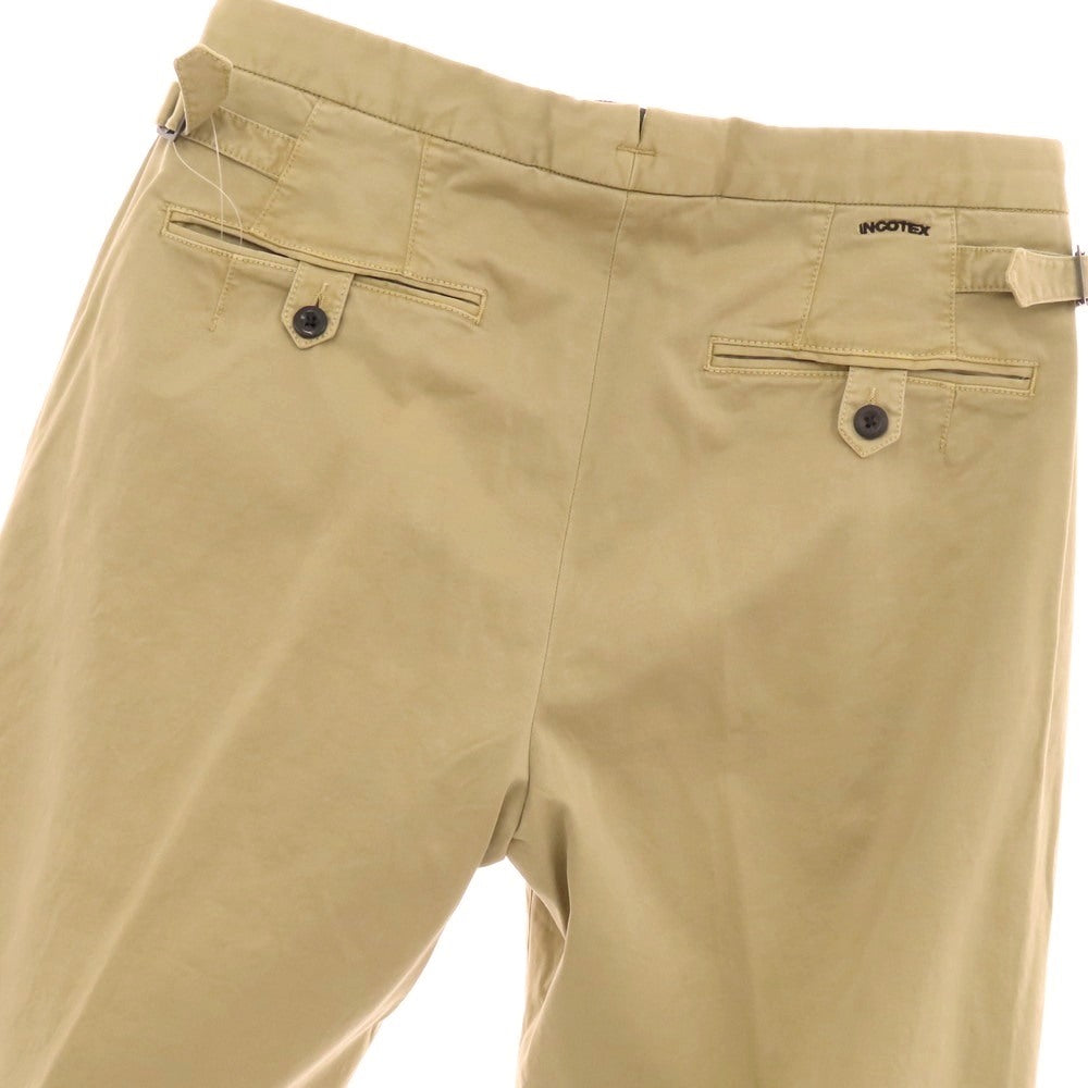 【新品】インコテックス スラックス INCOTEX SLACKS ストレッチ コットン カジュアルスラックスパンツ ベージュ【 32 】【 状態ランクN 】【 メンズ 】