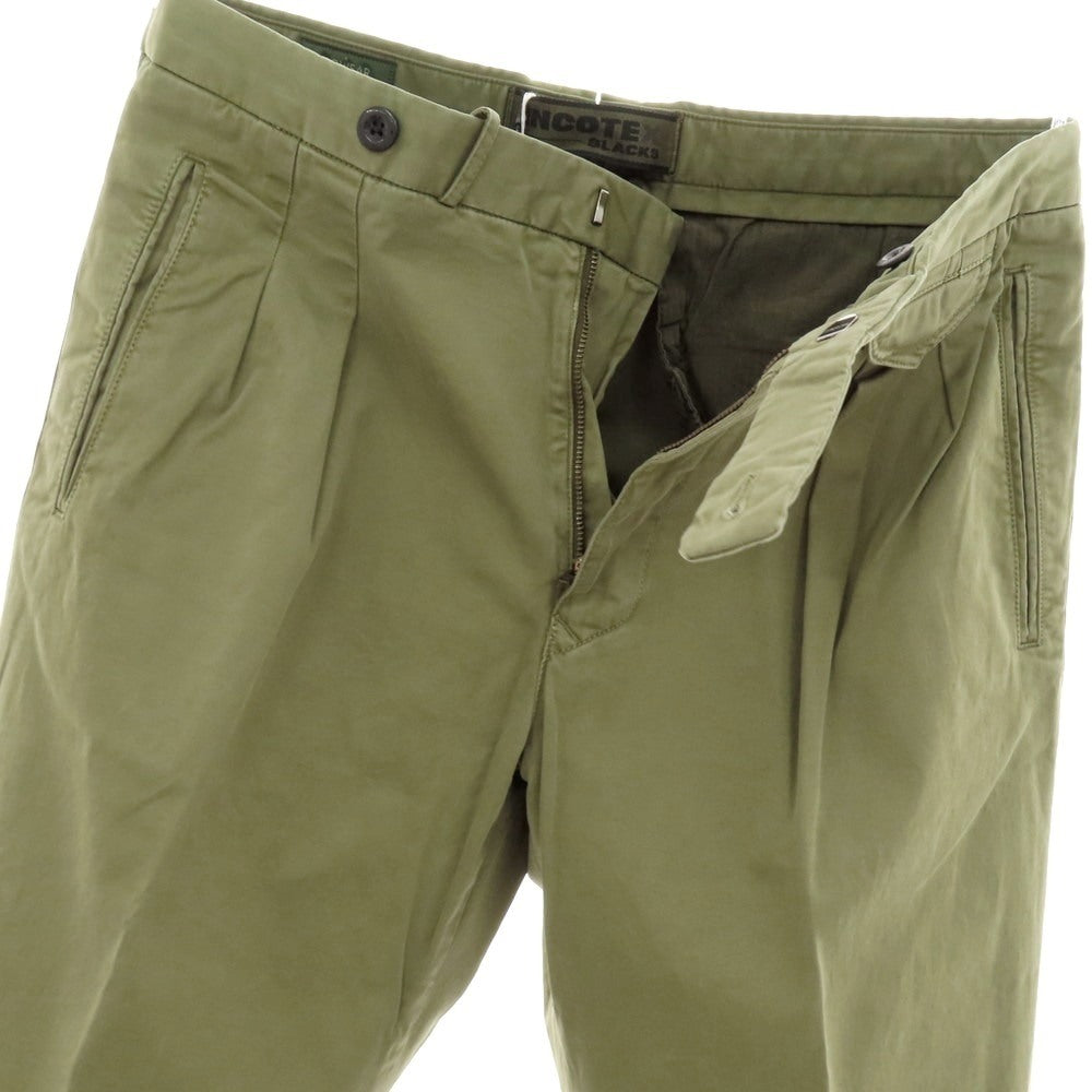 【新品】インコテックス スラックス INCOTEX SLACKS ストレッチ コットン カジュアルスラックスパンツ オリーブ【 32 】【 状態ランクN 】【 メンズ 】