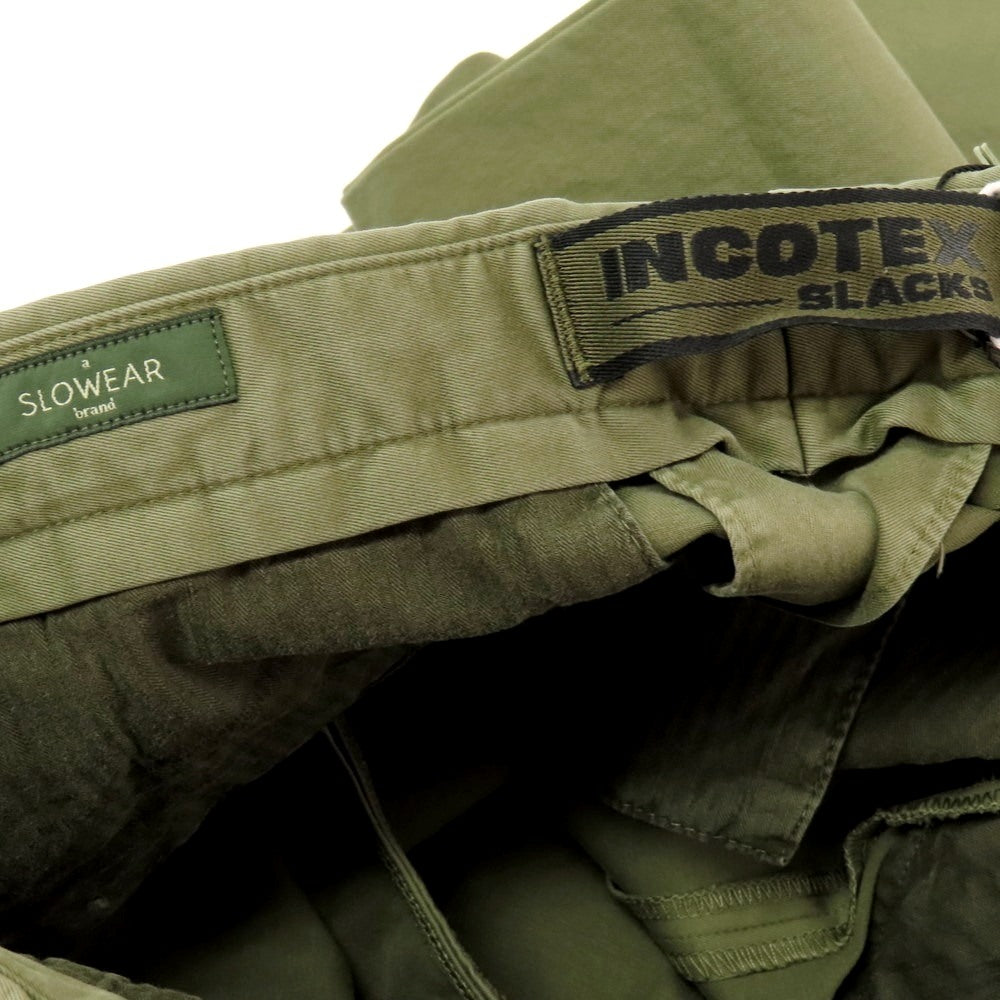【新品】インコテックス スラックス INCOTEX SLACKS ストレッチ コットン カジュアルスラックスパンツ オリーブ【 32 】【 状態ランクN 】【 メンズ 】