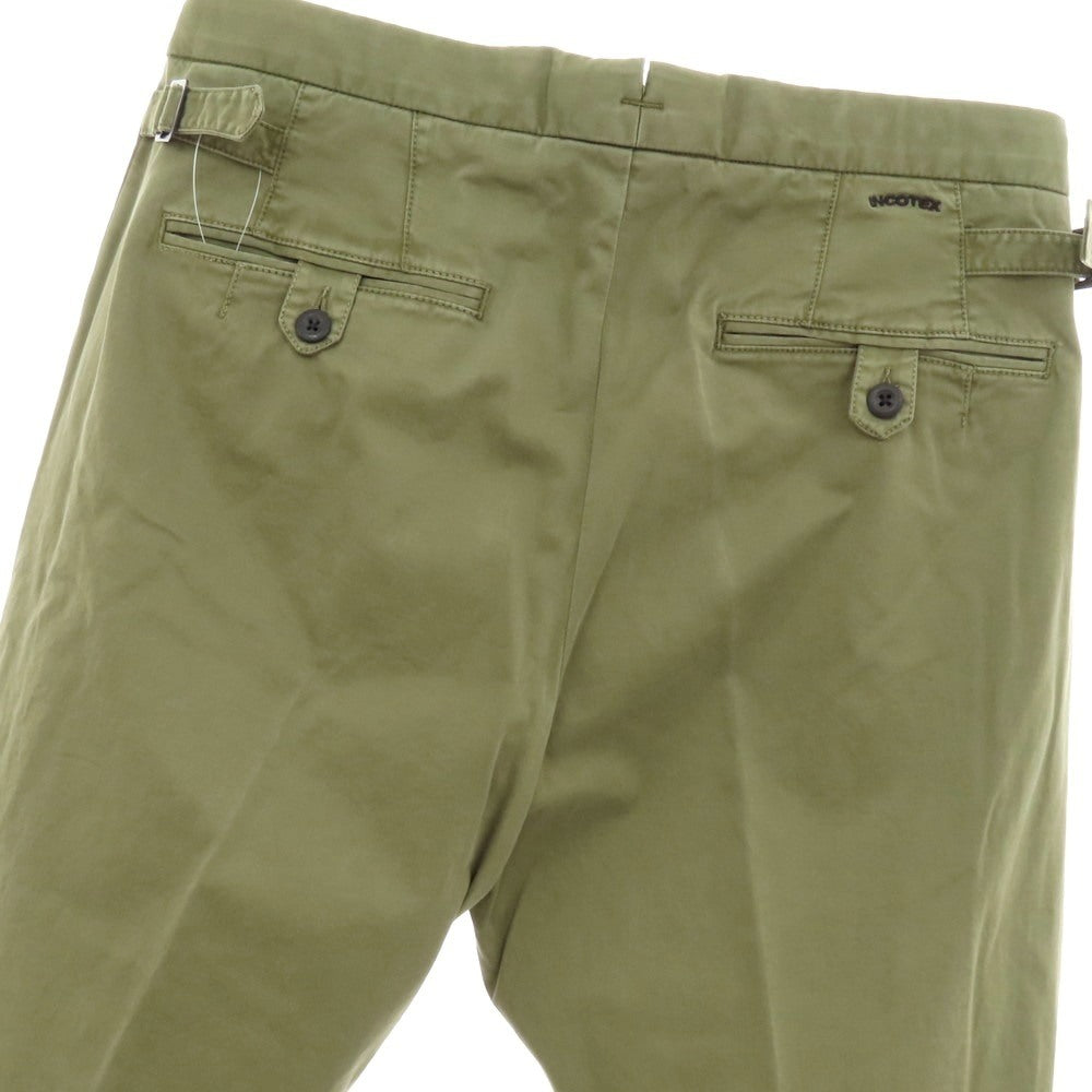 【新品】インコテックス スラックス INCOTEX SLACKS ストレッチ コットン カジュアルスラックスパンツ オリーブ【 33 】【 状態ランクN 】【 メンズ 】