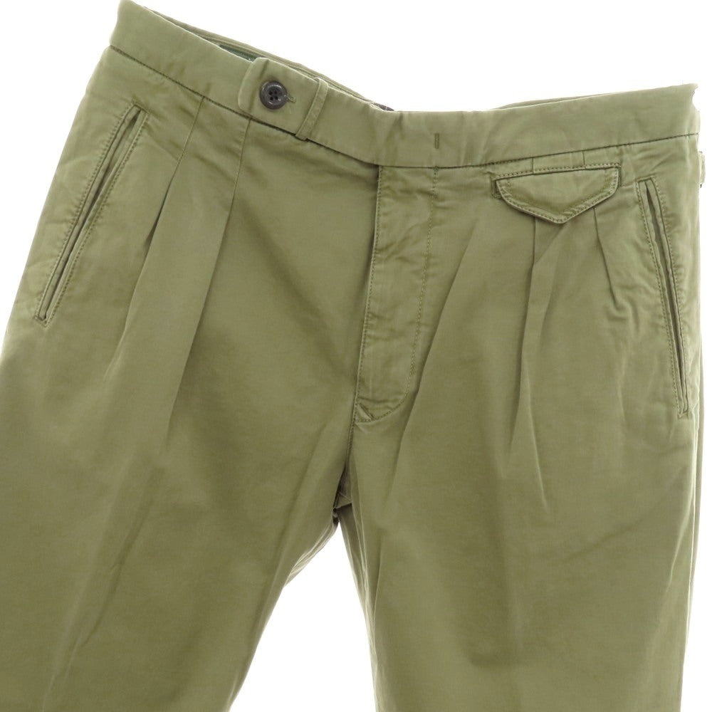 【新品】インコテックス スラックス INCOTEX SLACKS ストレッチ コットン カジュアルスラックスパンツ オリーブ【 34 】【 状態ランクN 】【 メンズ 】