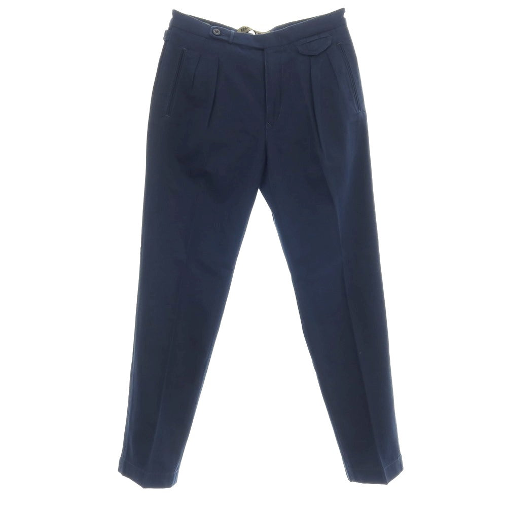 【新品】インコテックス スラックス INCOTEX SLACKS ツイルコットン カジュアルスラックスパンツ ネイビー【サイズ33】【 状態ランクN 】【 メンズ 】