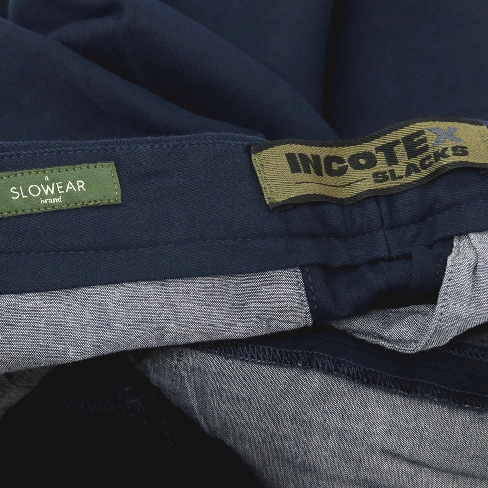 【新品】インコテックス スラックス INCOTEX SLACKS ツイルコットン カジュアルスラックスパンツ ネイビー【サイズ31】【 状態ランクN 】【 メンズ 】