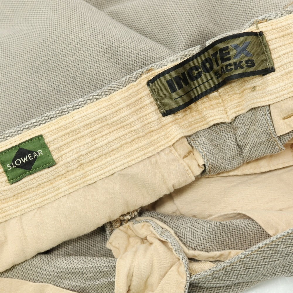 【新品】インコテックス スラックス INCOTEX SLACKS ストレッチ コットン カジュアルスラックスパンツ グレージュ【サイズ32】【 状態ランクN 】【 メンズ 】
