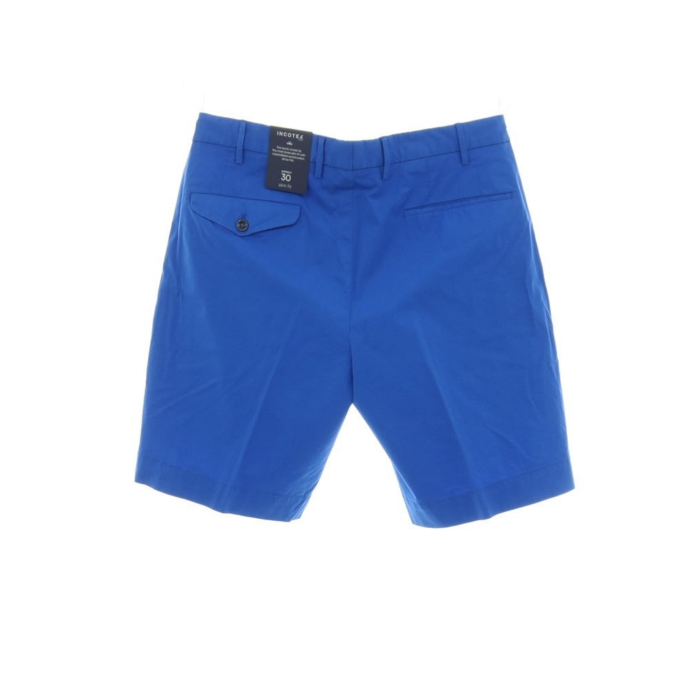 【新品】インコテックス スローウェア INCOTEX SLOWEAR SUMMER POPELINO ストレッチ コットン ショートパンツ ブルー【サイズ52】【 状態ランクN 】【 メンズ 】