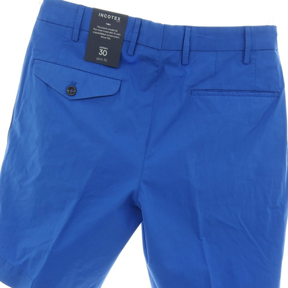 【新品】インコテックス スローウェア INCOTEX SLOWEAR SUMMER POPELINO ストレッチ コットン ショートパンツ ブルー【サイズ46】【 状態ランクN 】【 メンズ 】