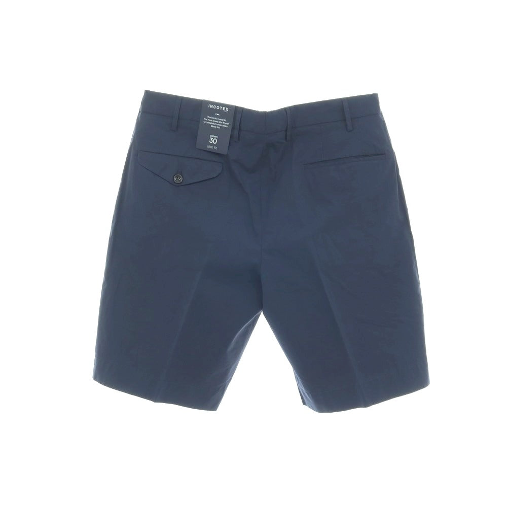 【新品】インコテックス スローウェア INCOTEX SLOWEAR SUMMER POPELINO ストレッチ コットン ショートパンツ ネイビー【サイズ50】【 状態ランクN 】【 メンズ 】