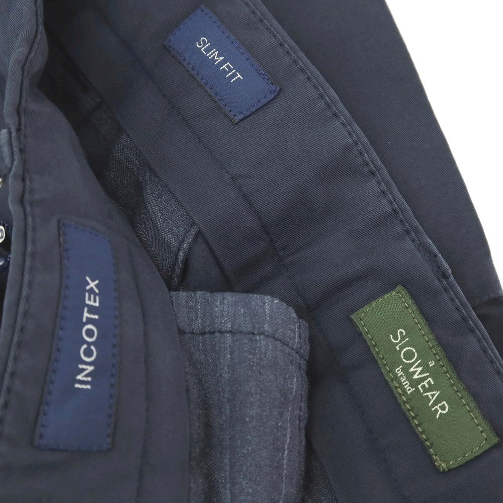 【新品】インコテックス スローウェア INCOTEX SLOWEAR ROYAL BATAVIA HIGH COMFORT ストレッチ コットン ショートパンツ ネイビー【サイズ52】【 状態ランクN 】【 メンズ 】
