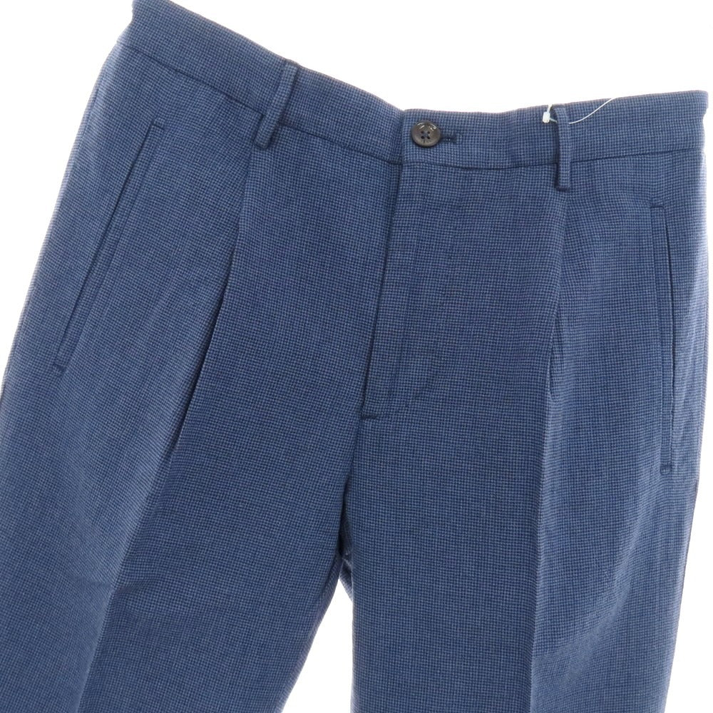 【新品】インコテックス スローウェア INCOTEX SLOWEAR 54型 tapered fit レーヨンコットン カジュアルスラックスパンツ ブルーxダークネイビー【 44L 】【 状態ランクN 】【 メンズ 】