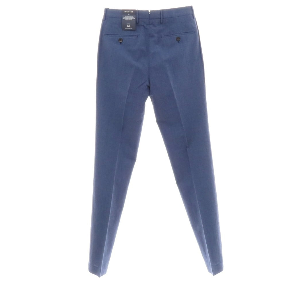 【新品】インコテックス スローウェア INCOTEX SLOWEAR 54型 tapered fit レーヨンコットン カジュアルスラックスパンツ ブルーxダークネイビー【 44L 】【 状態ランクN 】【 メンズ 】