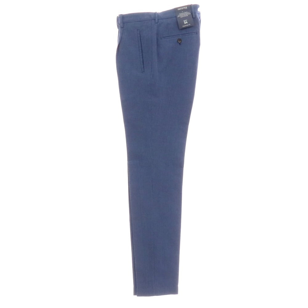 【新品】インコテックス スローウェア INCOTEX SLOWEAR 54型 tapered fit レーヨンコットン カジュアルスラックスパンツ ブルーxダークネイビー【 44L 】【 状態ランクN 】【 メンズ 】