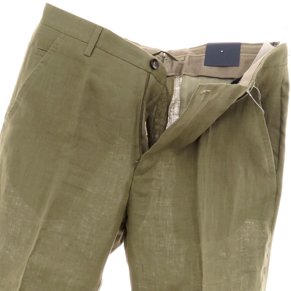 【新品】インコテックス スローウェア INCOTEX SLOWEAR ELEVATE ストレッチリネン カジュアルスラックスパンツ カーキ【 46 】【 状態ランクN 】【 メンズ 】