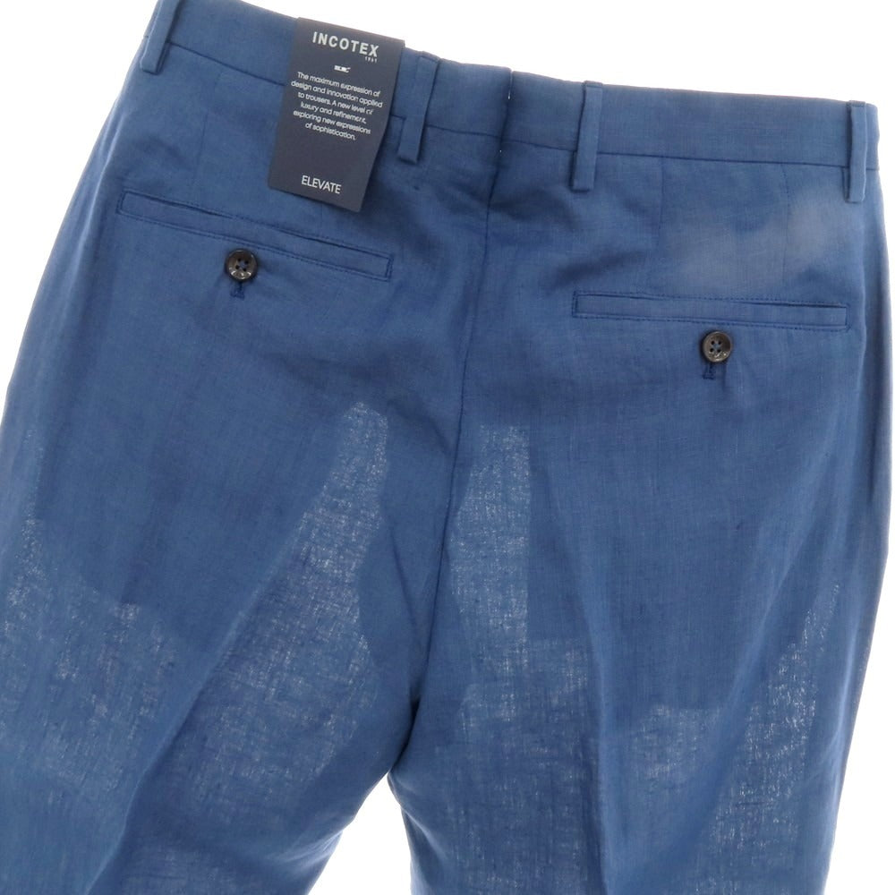 【新品】インコテックス スローウェア INCOTEX SLOWEAR ELEVATE ストレッチリネン カジュアルスラックスパンツ ブルー系【 46 】【 状態ランクN 】【 メンズ 】