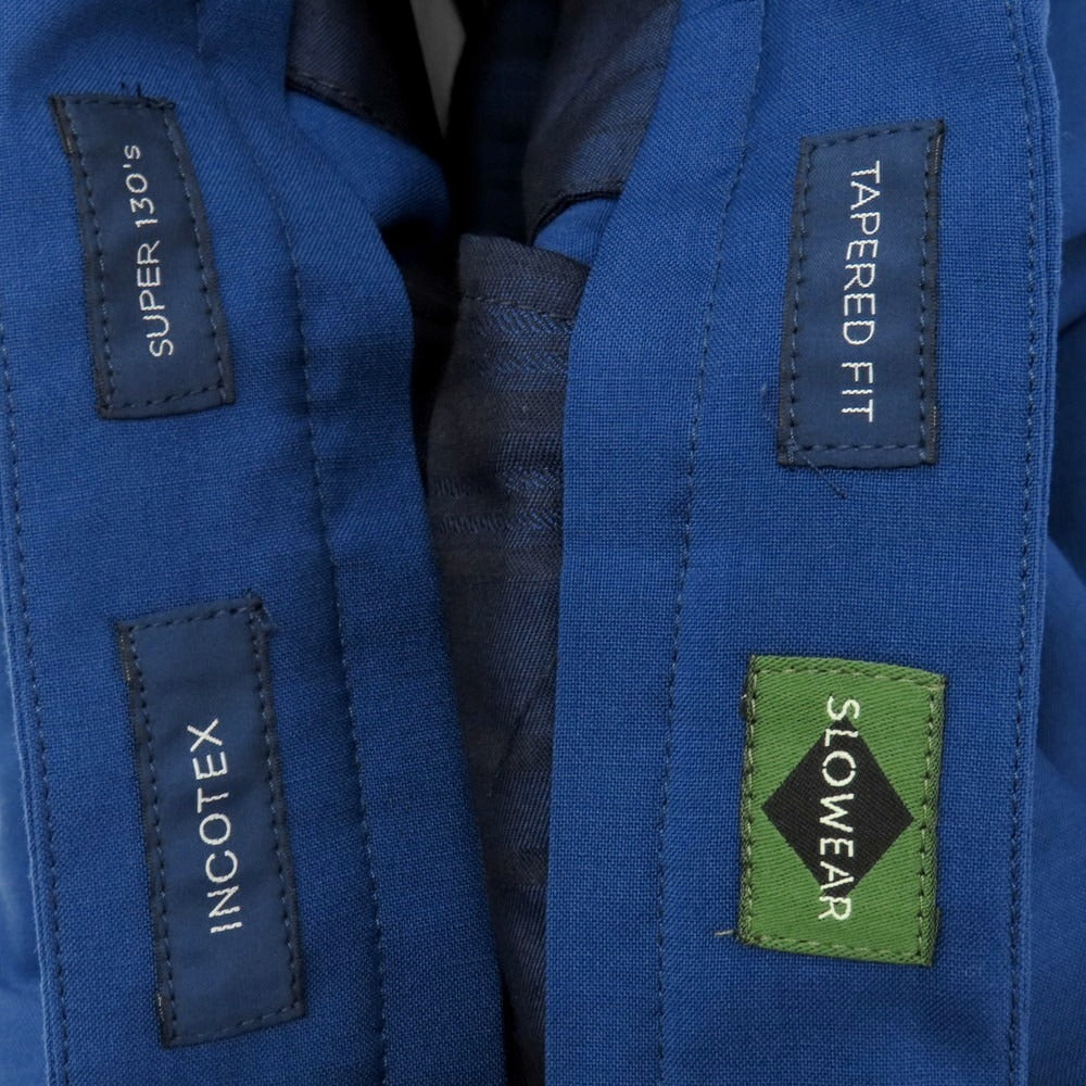 【新品】インコテックス スローウェア INCOTEX SLOWEAR 54型 tapered fit ウール イージースラックスパンツ ブルー系【 46 】【 状態ランクN 】【 メンズ 】