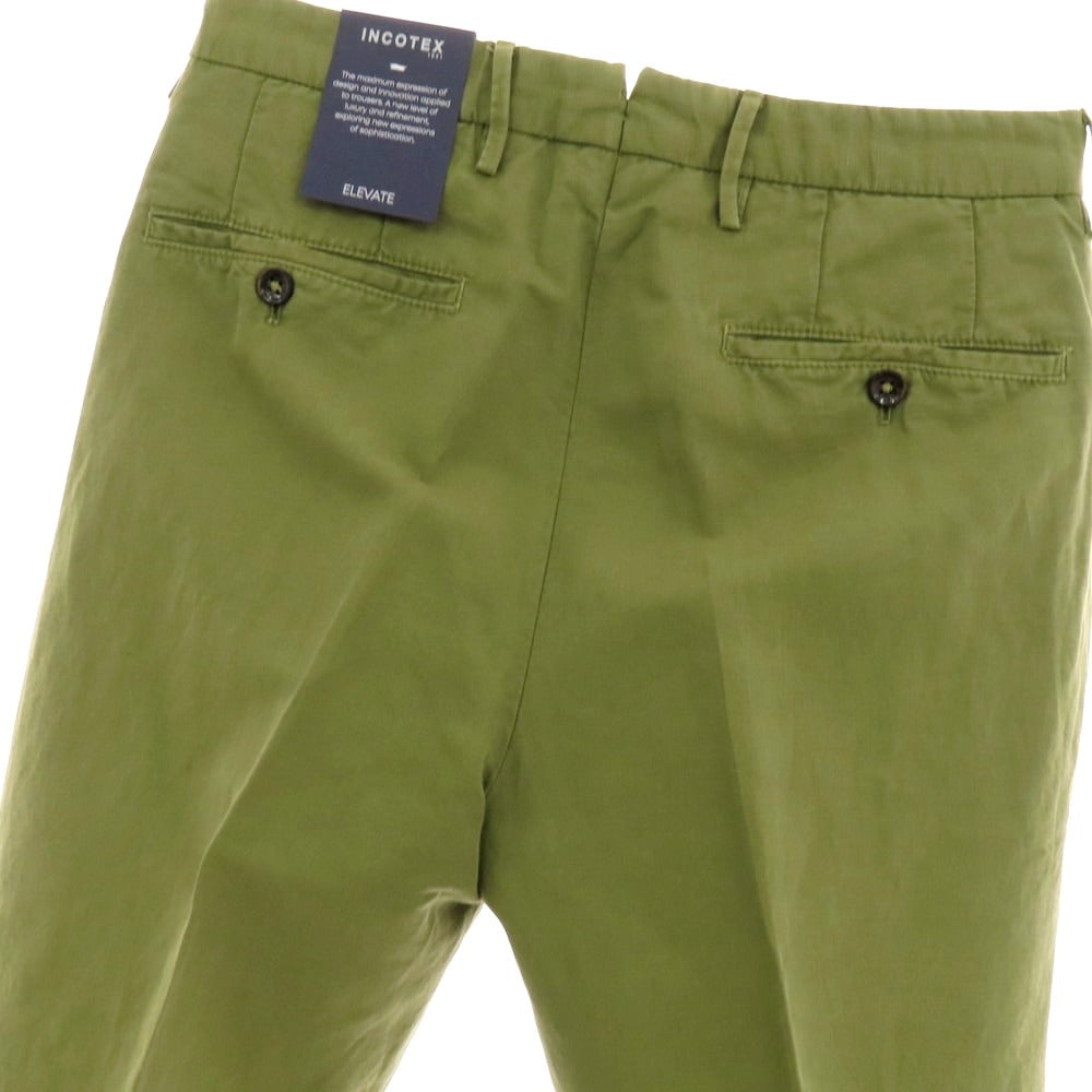 【新品】インコテックス スローウェア INCOTEX SLOWEAR ELEVATE リネンコットン カジュアルスラックスパンツ オリーブグリーン【 44 】【 状態ランクN 】【 メンズ 】