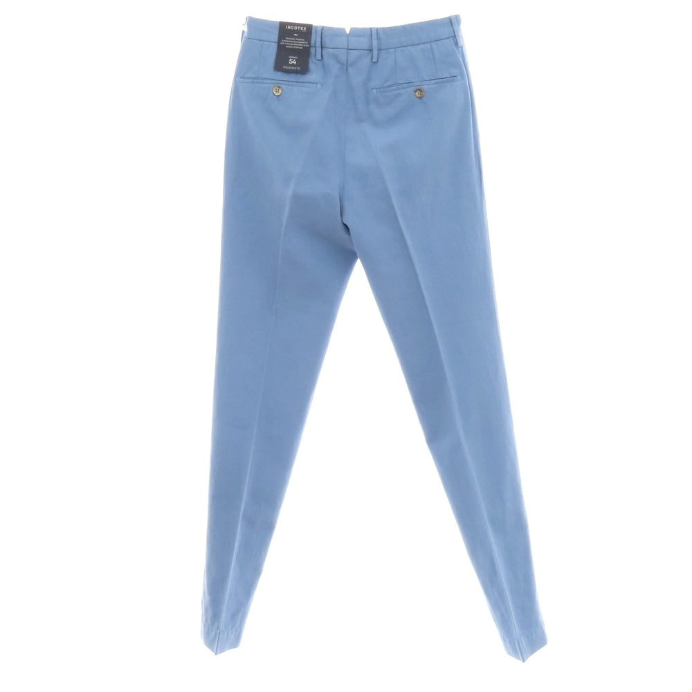 【新品】インコテックス スローウェア INCOTEX SLOWEAR 54型 tapered fit コットンリネン カジュアルスラックスパンツ ライトブルー【 44L 】【 状態ランクN 】【 メンズ 】