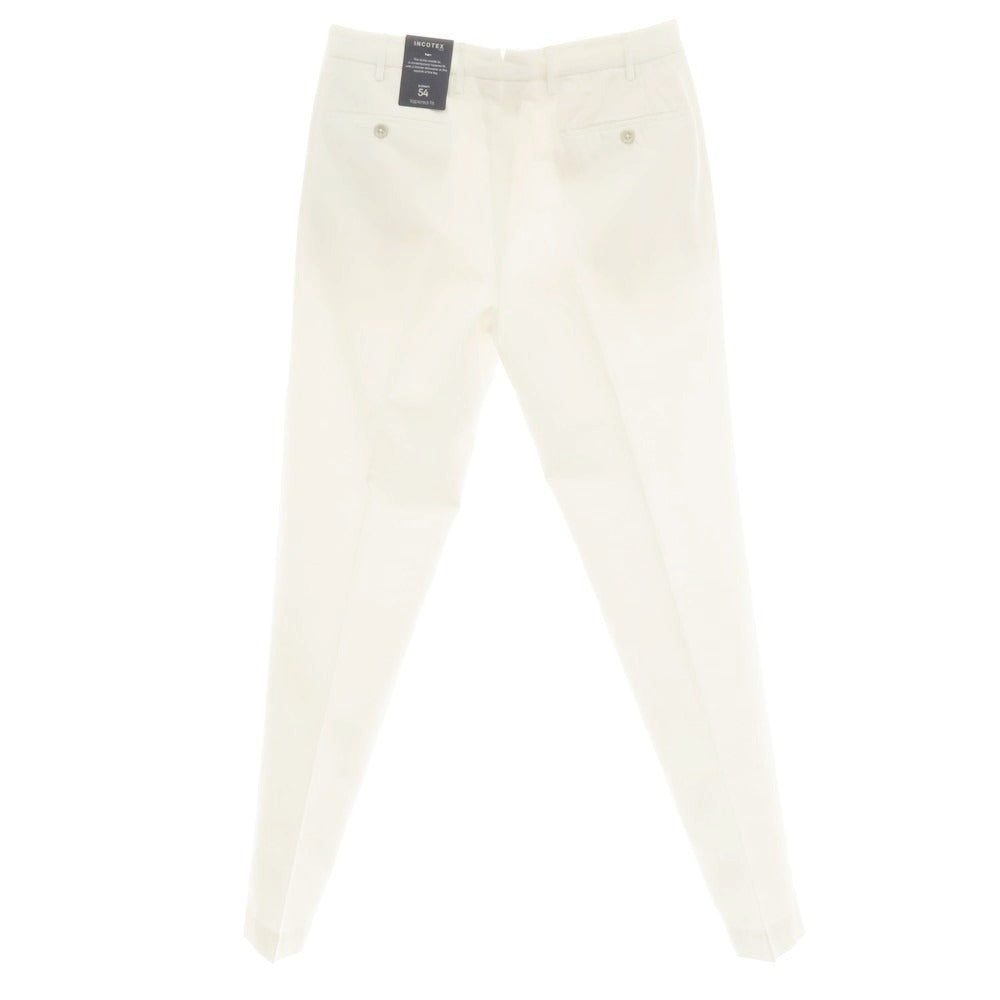 【新品】インコテックス スローウェア INCOTEX SLOWEAR 54型 tapered fit コットンリネン カジュアルスラックスパンツ ホワイト【 50L 】【 状態ランクN 】【 メンズ 】