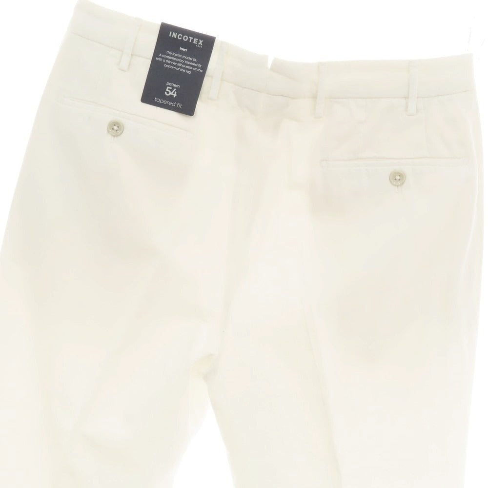 【新品】インコテックス スローウェア INCOTEX SLOWEAR 54型 tapered fit コットンリネン カジュアルスラックスパンツ ホワイト【 50L 】【 状態ランクN 】【 メンズ 】