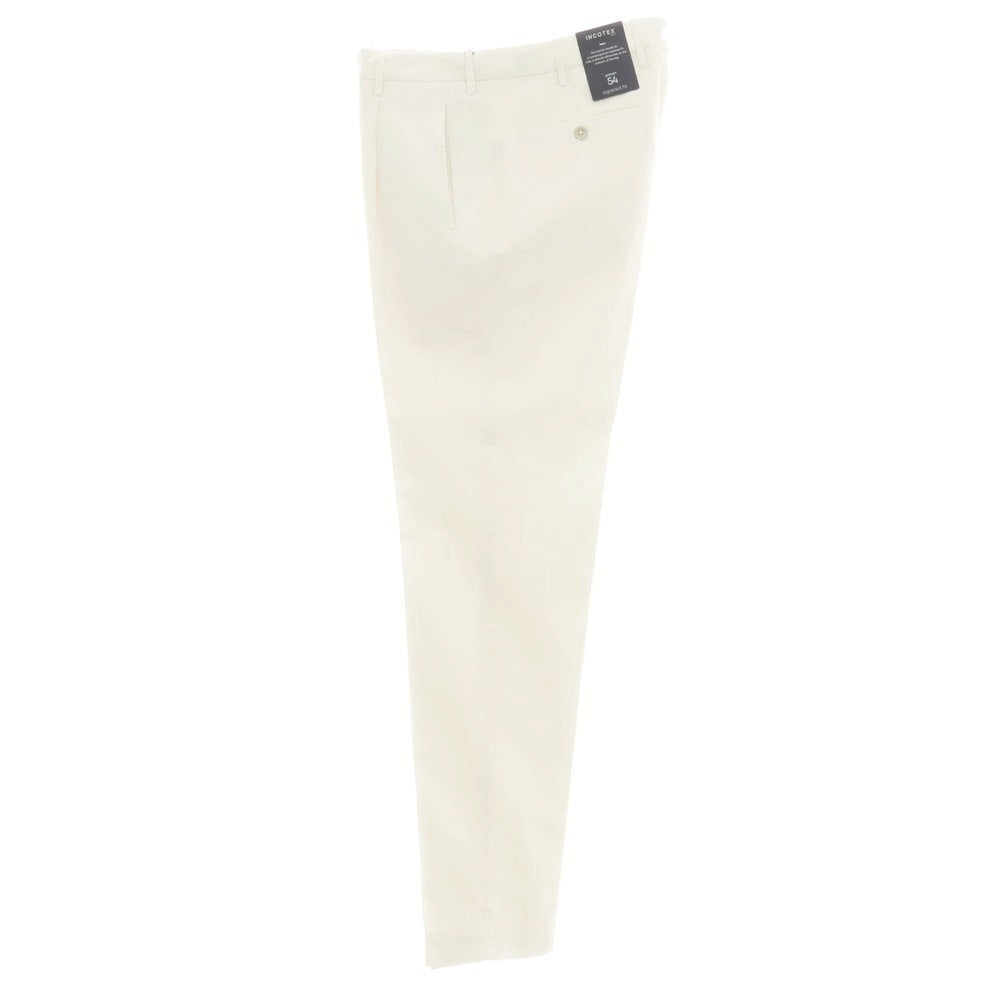 【新品】インコテックス スローウェア INCOTEX SLOWEAR 54型 tapered fit コットンリネン カジュアルスラックスパンツ ホワイト【 50L 】【 状態ランクN 】【 メンズ 】