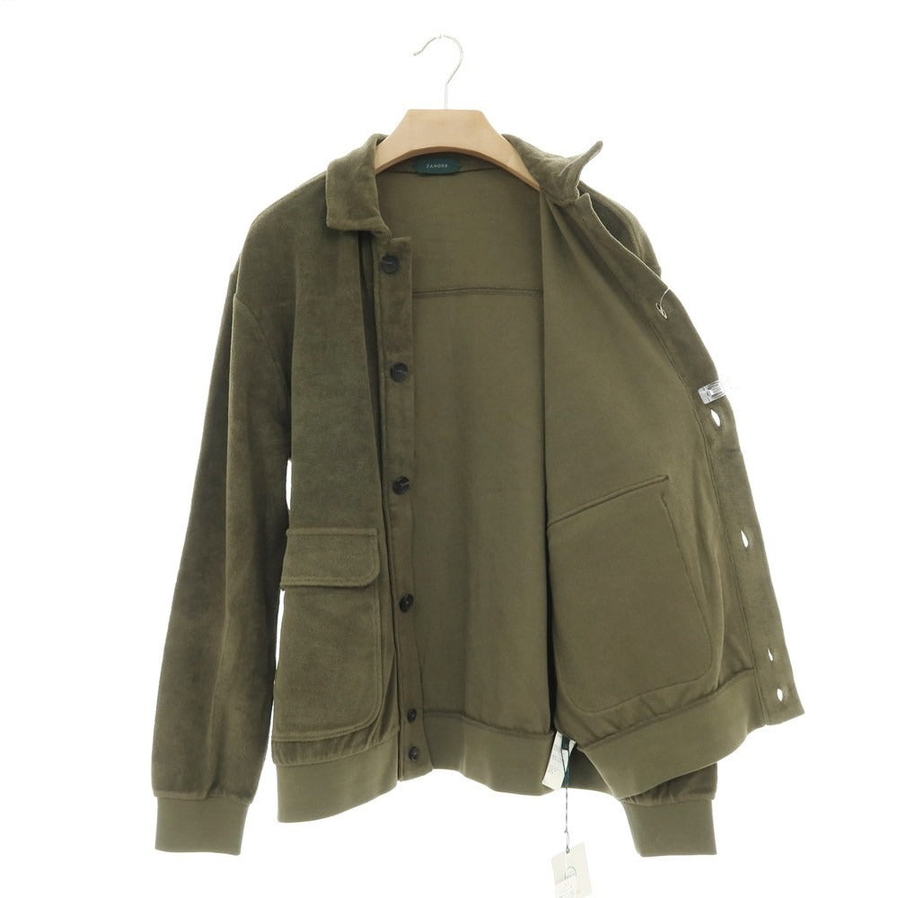 【新品】ザノーネ ZANONE コットン パイル ブルゾン ダークオリーブ【 L 】【 状態ランクN 】【 メンズ 】