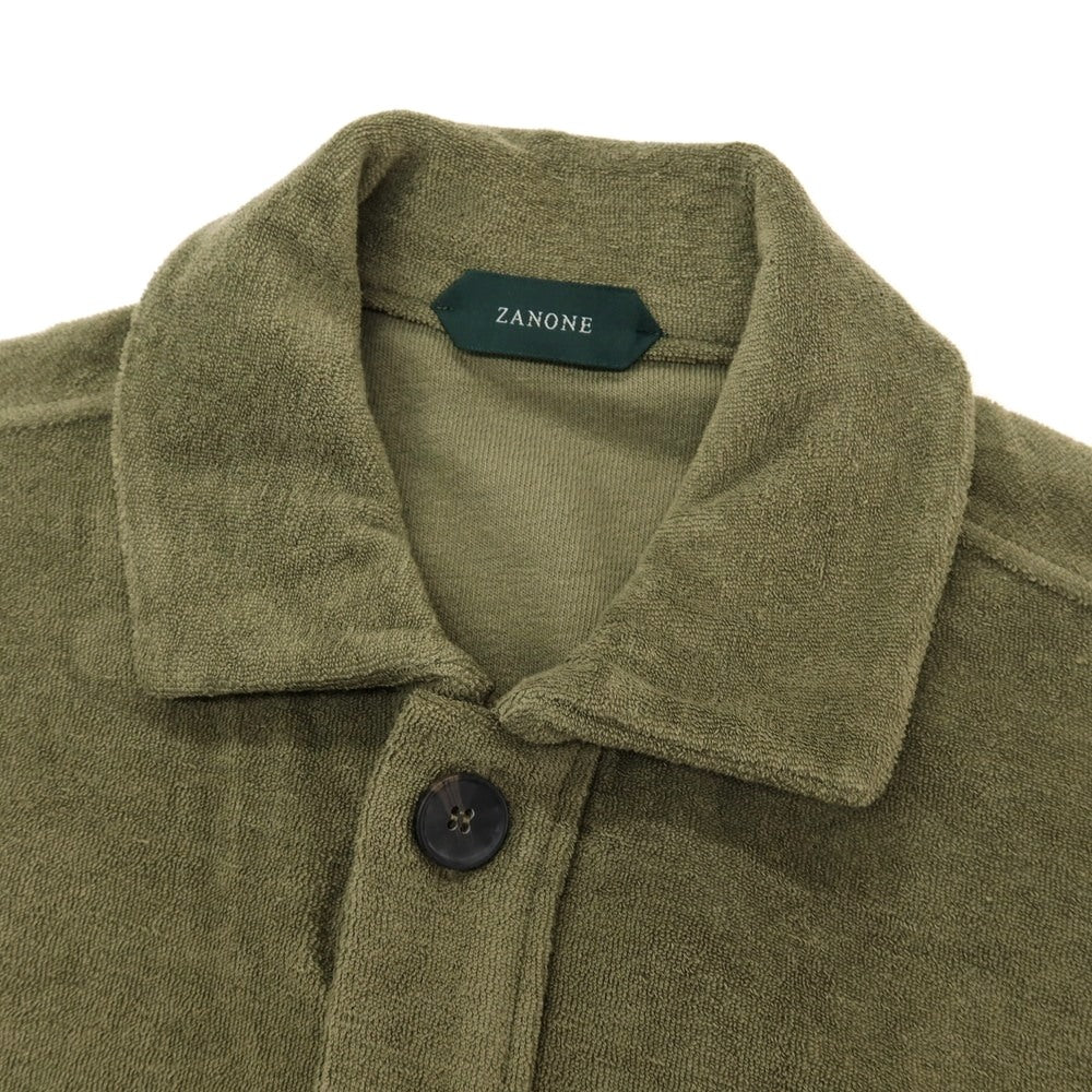 【新品】ザノーネ ZANONE コットン パイル ブルゾン ダークオリーブ【 L 】【 状態ランクN 】【 メンズ 】