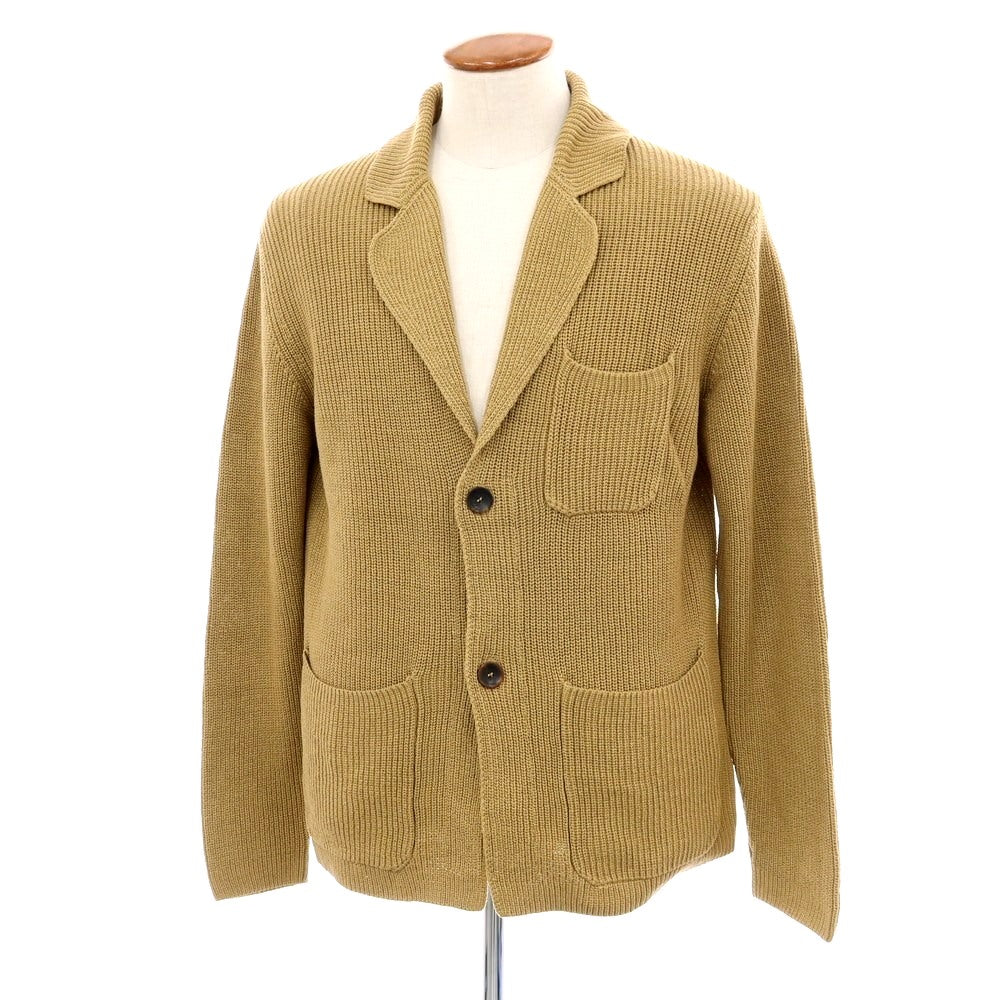 【新品】ザノーネ ZANONE コットン リブニット カーディガン ジャケット ベージュ【 48 】【 状態ランクN 】【 メンズ 】