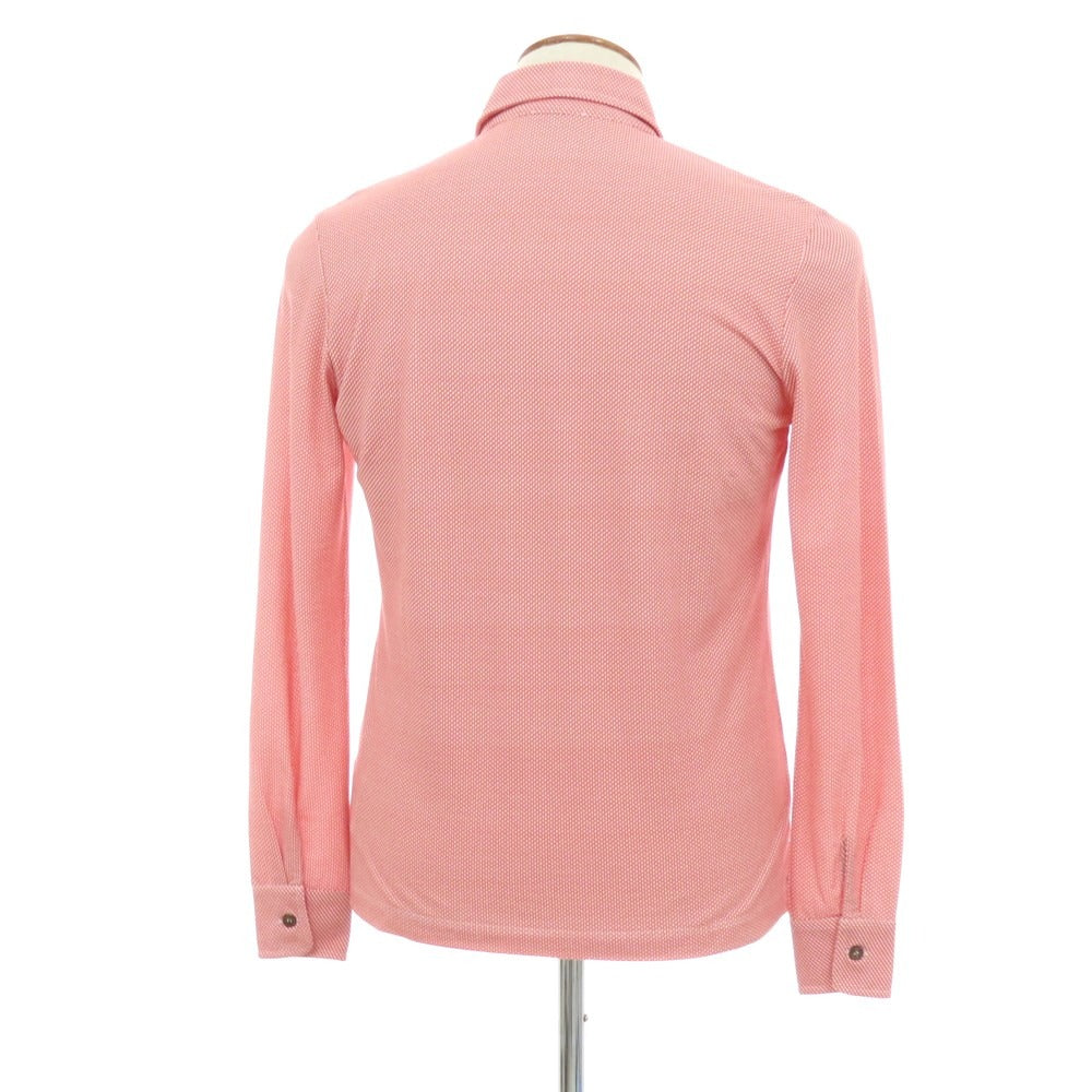 【新品】ザノーネ ZANONE アイスコットン ワイドカラー カジュアルシャツ レッドxホワイト【 46 】【 状態ランクN 】【 メンズ 】