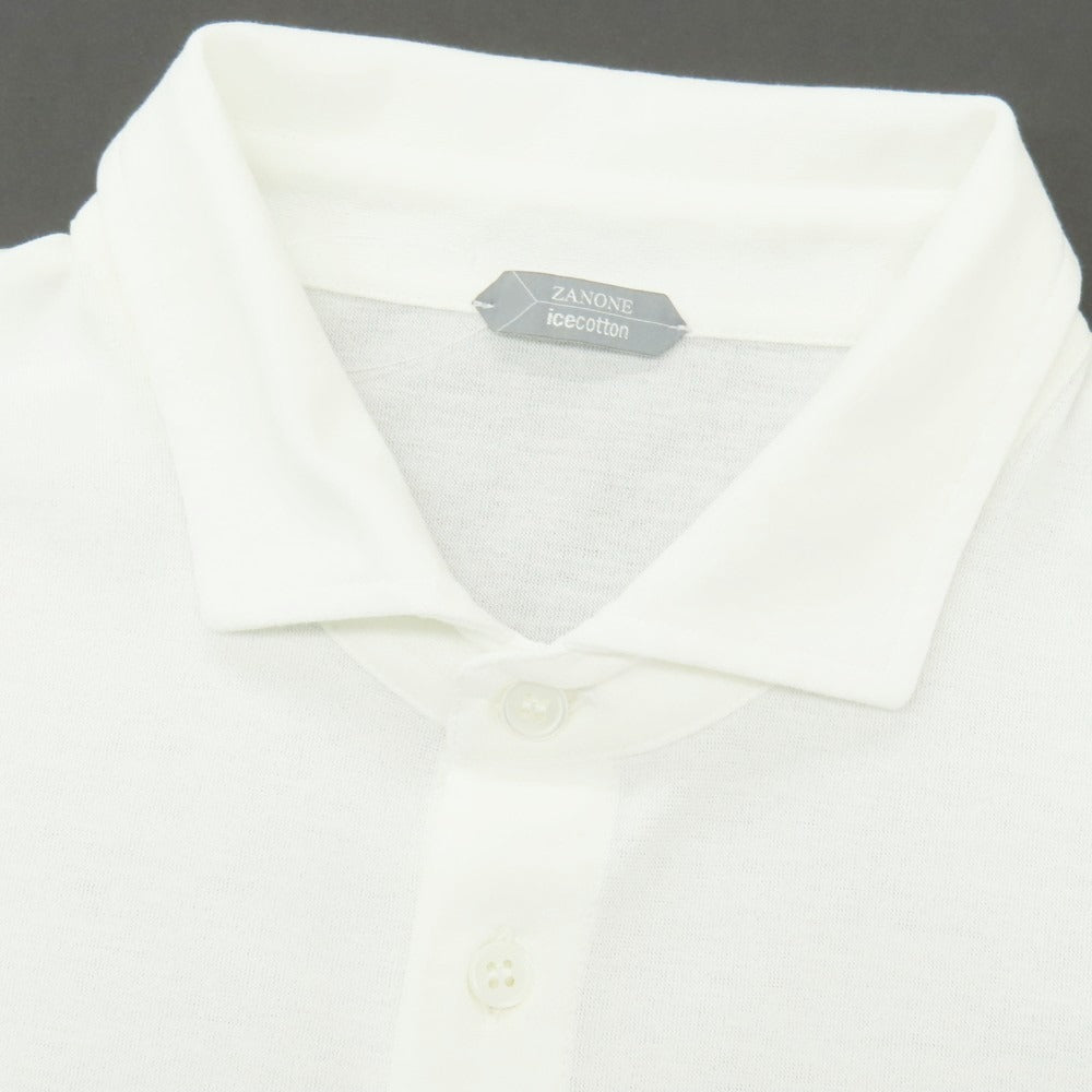 【新品アウトレット】ザノーネ ZANONE アイスコットン ワイドカラー カジュアルシャツ ホワイト【 52 】【 状態ランクN- 】【 メンズ 】