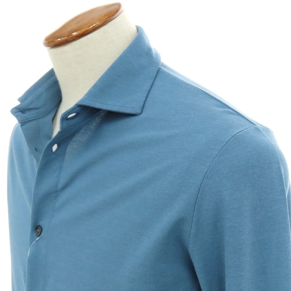 【新品】ザノーネ ZANONE アイスコットン ワイドカラー カジュアルシャツ ライトブルー【 48 】【 状態ランクN 】【 メンズ 】