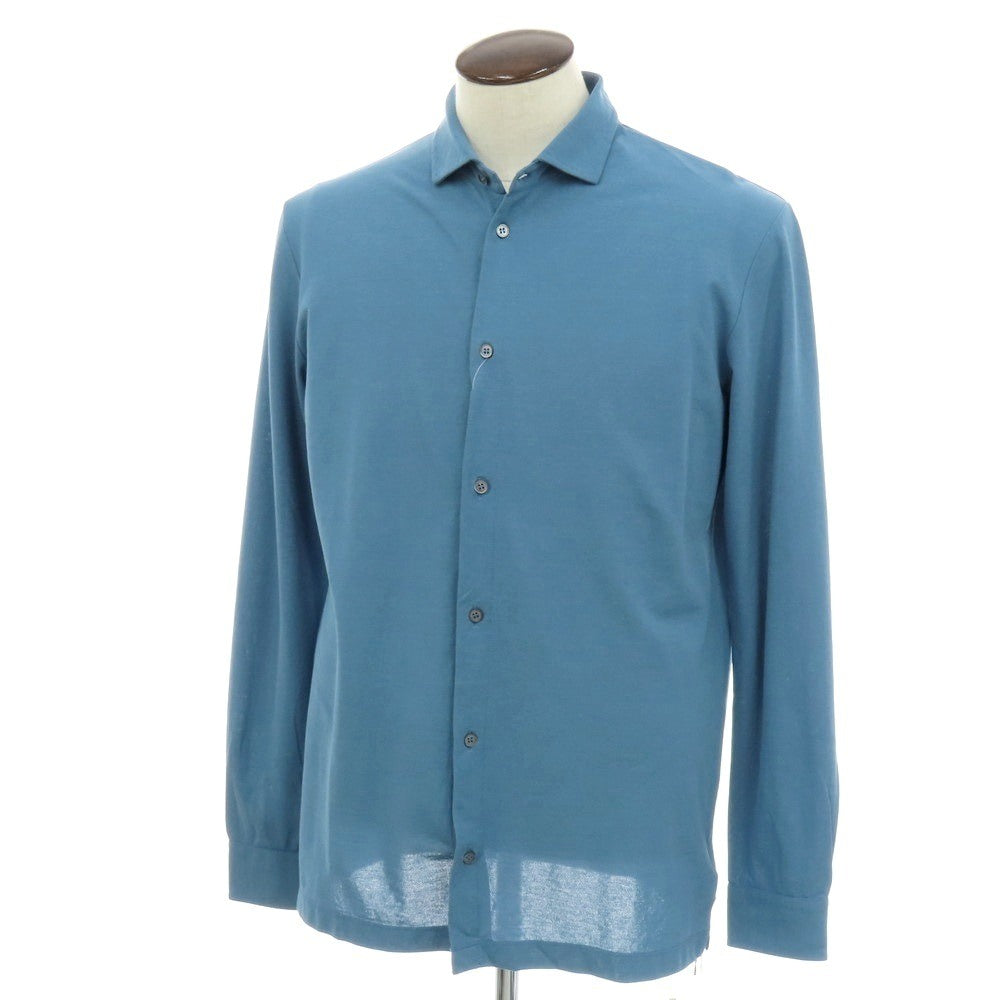 【新品】ザノーネ ZANONE アイスコットン ワイドカラー カジュアルシャツ ライトブルー【 54 】【 状態ランクN 】【 メンズ 】