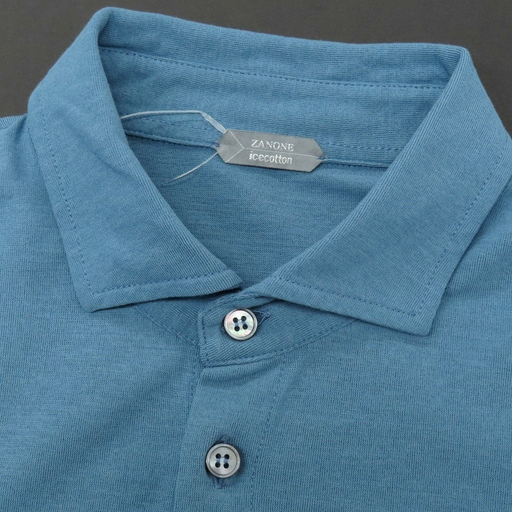 【新品】ザノーネ ZANONE アイスコットン ワイドカラー カジュアルシャツ ライトブルー【 54 】【 状態ランクN 】【 メンズ 】