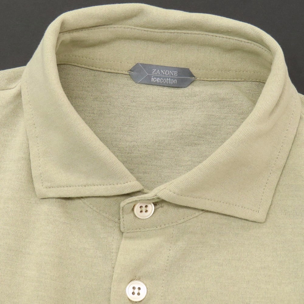 【新品】ザノーネ ZANONE アイスコットン ワイドカラー カジュアルシャツ ベージュ【 46 】【 状態ランクN 】【 メンズ 】