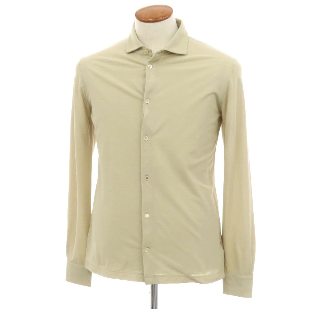 【新品】ザノーネ ZANONE アイスコットン ワイドカラー カジュアルシャツ ベージュ【 48 】【 状態ランクN 】【 メンズ 】