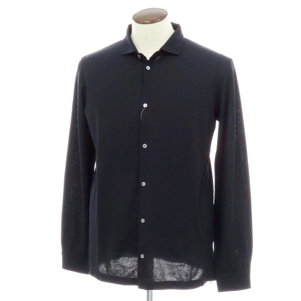 【新品】ザノーネ ZANONE アイスコットン ワイドカラー カジュアルシャツ ダークネイビー【 54 】【 状態ランクN 】【 メンズ 】