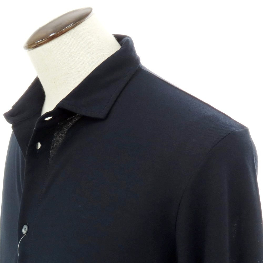 【新品】ザノーネ ZANONE アイスコットン ワイドカラー カジュアルシャツ ダークネイビー【 56 】【 状態ランクN 】【 メンズ 】