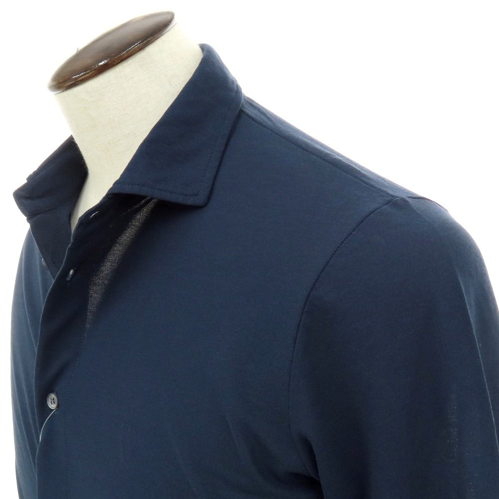 【新品】ザノーネ ZANONE アイスコットン ワイドカラー カジュアルシャツ ネイビー【 50 】【 状態ランクN 】【 メンズ 】