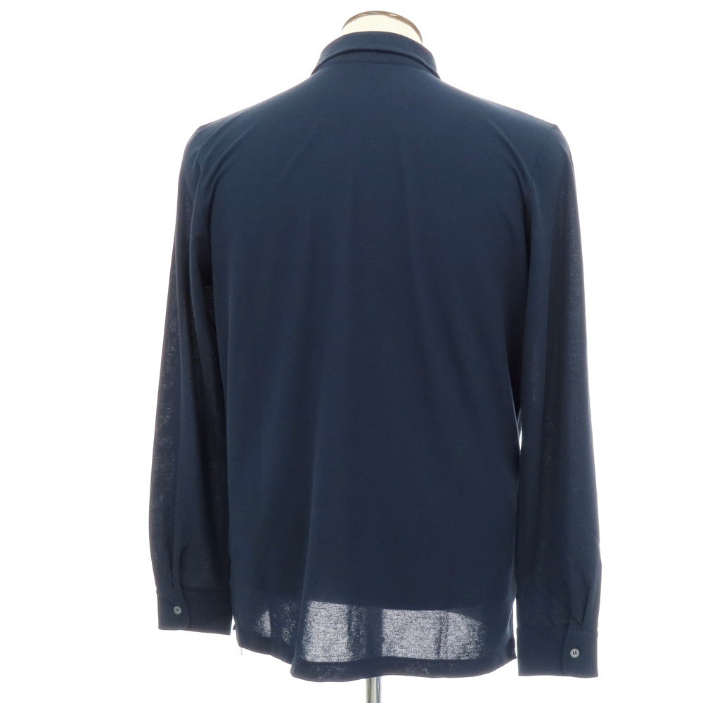 【新品】ザノーネ ZANONE アイスコットン ワイドカラー カジュアルシャツ ネイビー【 54 】【 状態ランクN 】【 メンズ 】