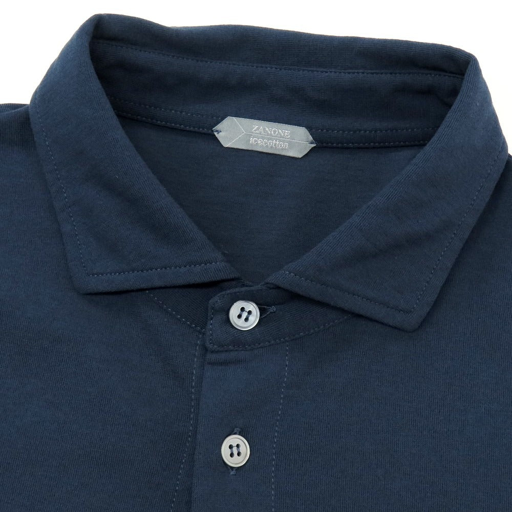 【新品】ザノーネ ZANONE アイスコットン ワイドカラー カジュアルシャツ ネイビー【 54 】【 状態ランクN 】【 メンズ 】