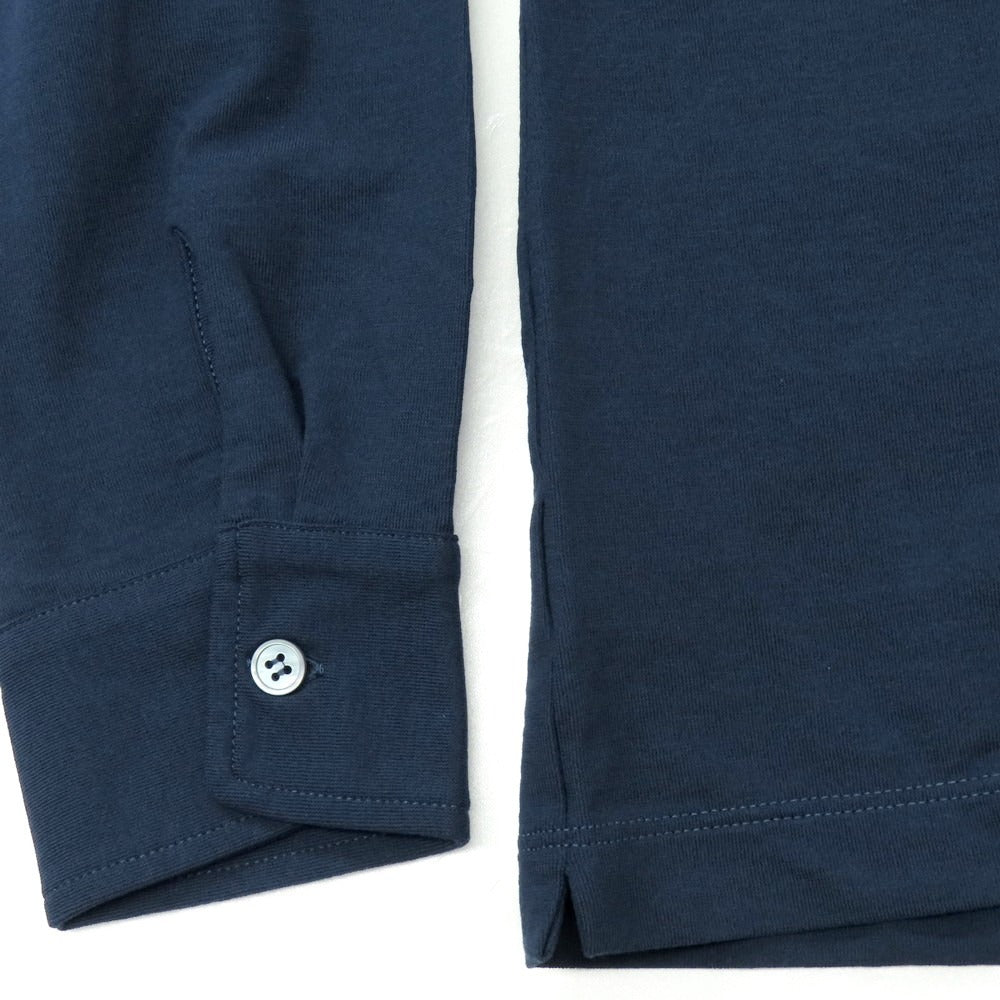 【新品】ザノーネ ZANONE アイスコットン ワイドカラー カジュアルシャツ ネイビー【 54 】【 状態ランクN 】【 メンズ 】