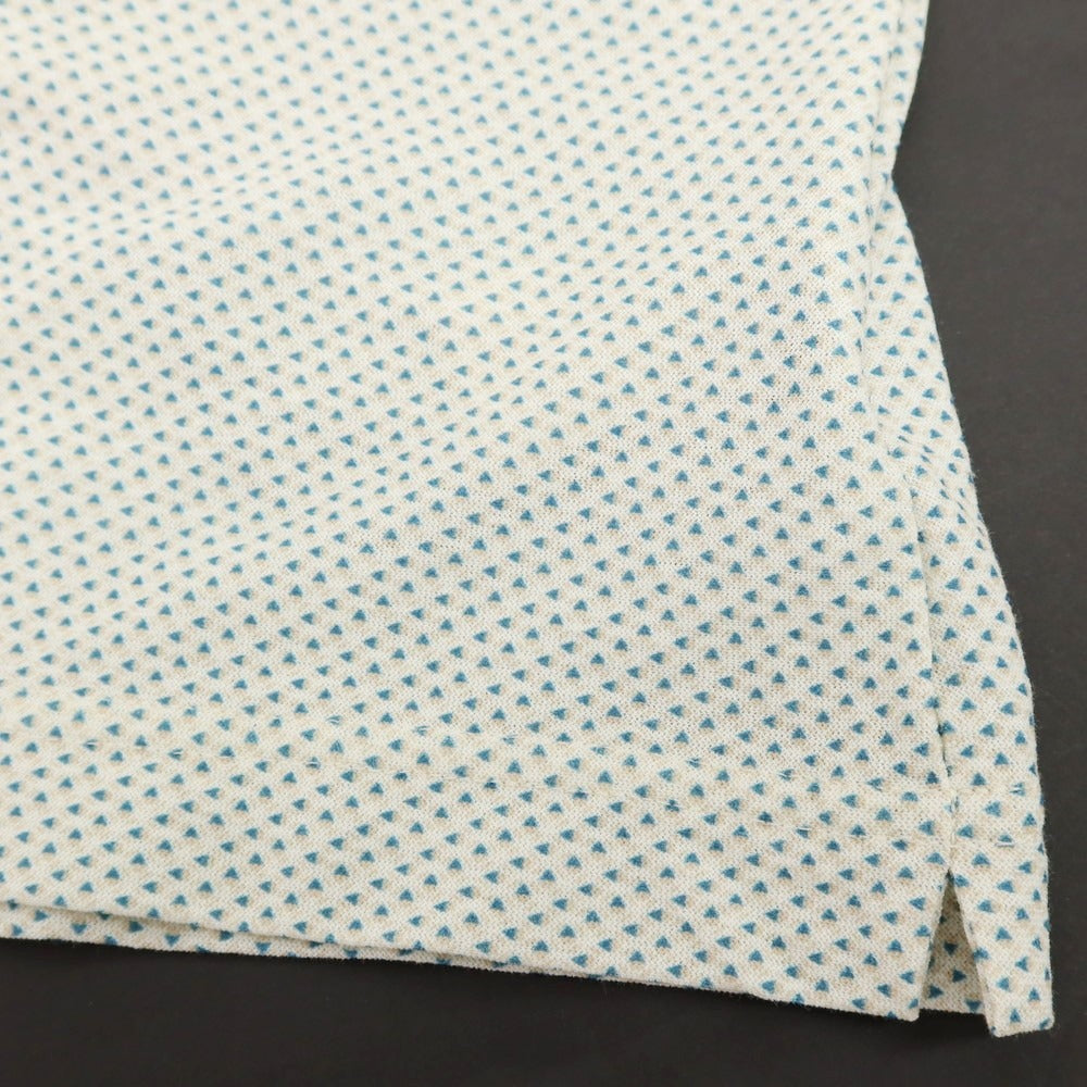 【新品】ザノーネ ZANONE アイスコットン 総柄 プリント 半袖ポロシャツ ホワイトxベージュ×ブルー【サイズ48】【 状態ランクN 】【 メンズ 】