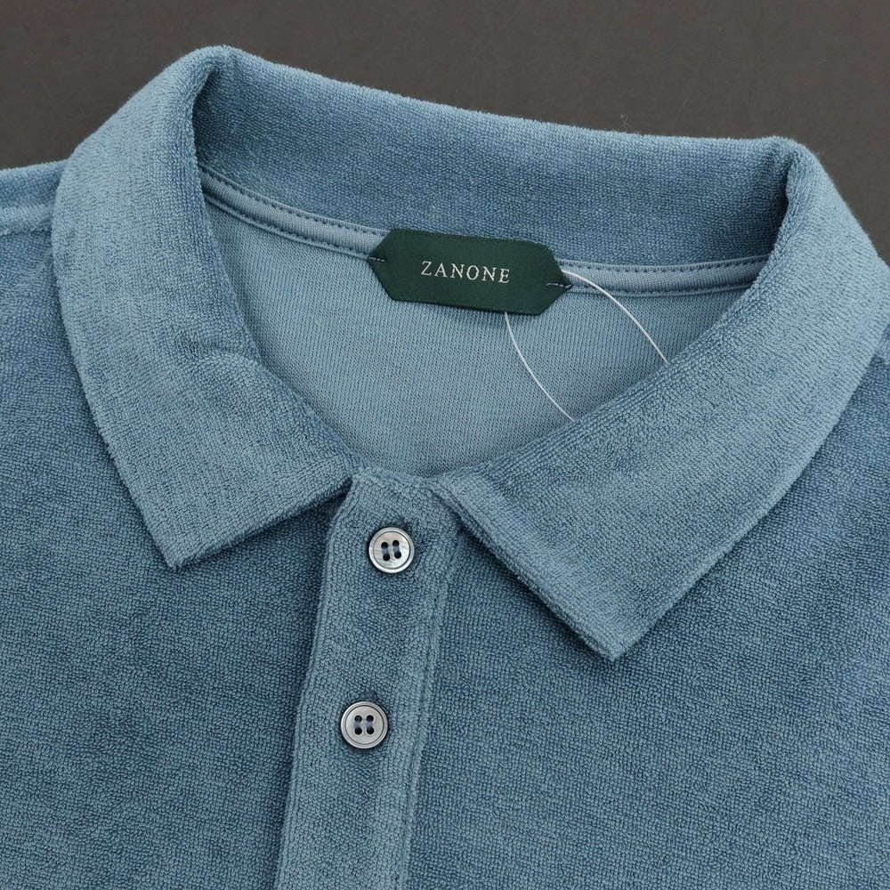 【新品】ザノーネ ZANONE コットン パイル 半袖ポロシャツ スモークブルー【サイズ50】【 状態ランクN 】【 メンズ 】