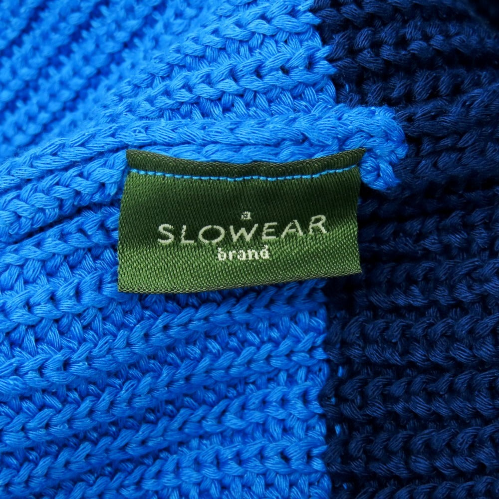 【新品】ザノーネ ZANONE ミドルゲージ コットン ボーダー クルーネック プルオーバーニット ブルーxネイビー【 46 】【 状態ランクN 】【 メンズ 】