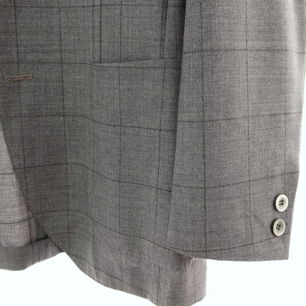 【中古】ボリオリ BOGLIOLI DOVER ウール チェック テーラードジャケット グレーxネイビー【 44 】【 状態ランクC 】【 メンズ 】