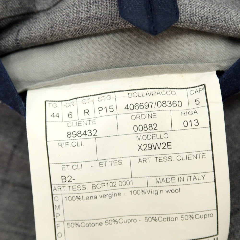 【中古】ボリオリ BOGLIOLI DOVER ウール チェック テーラードジャケット グレーxネイビー【 44 】【 状態ランクC 】【 メンズ 】