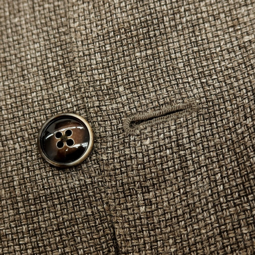 【中古】バルバ BARBA シルクリネンコットン テーラードジャケット カーキブラウン系【 44 】【 状態ランクC 】【 メンズ 】